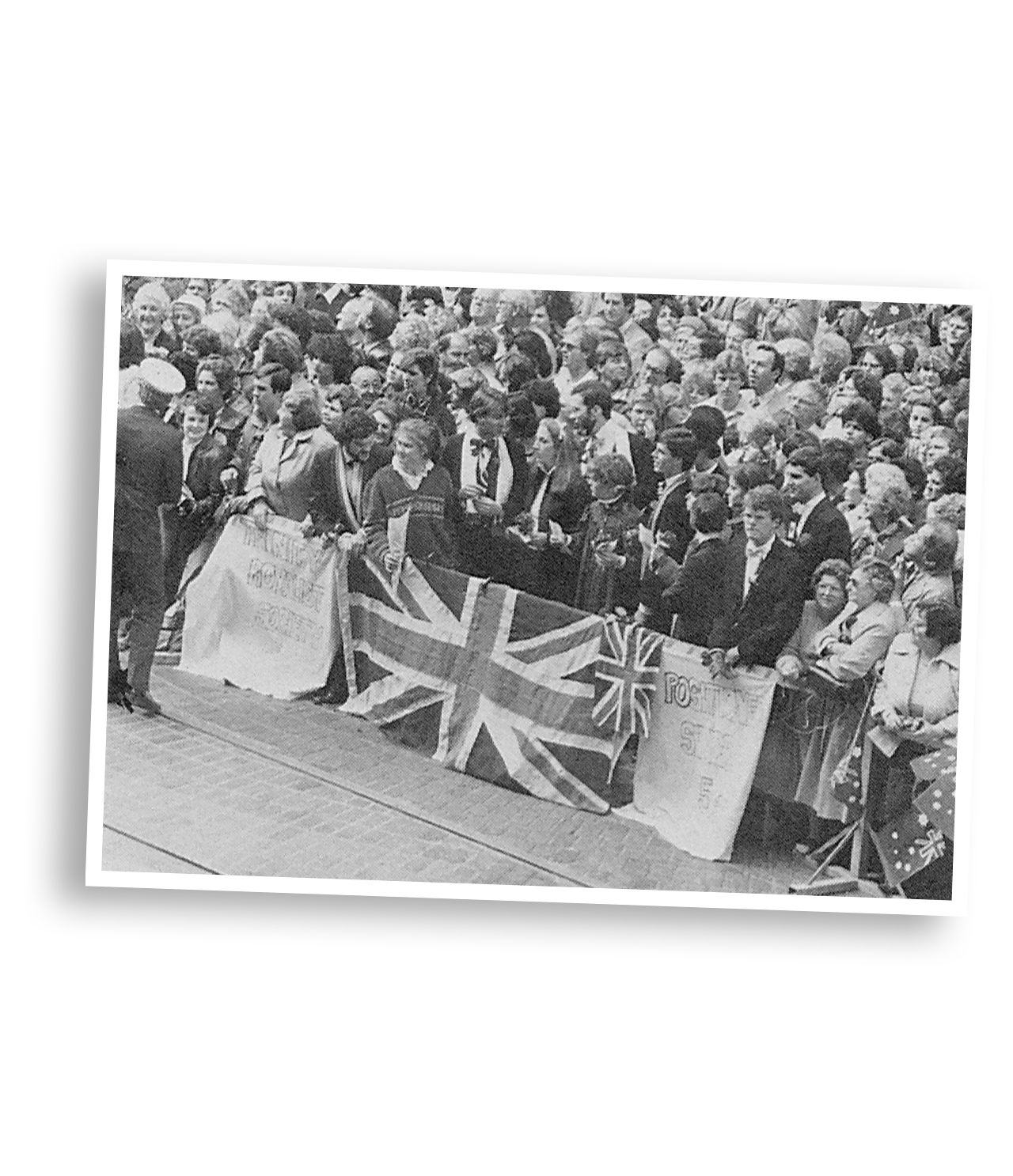 Trinity College Royalist Society awaiting the arrival of Princess Diana