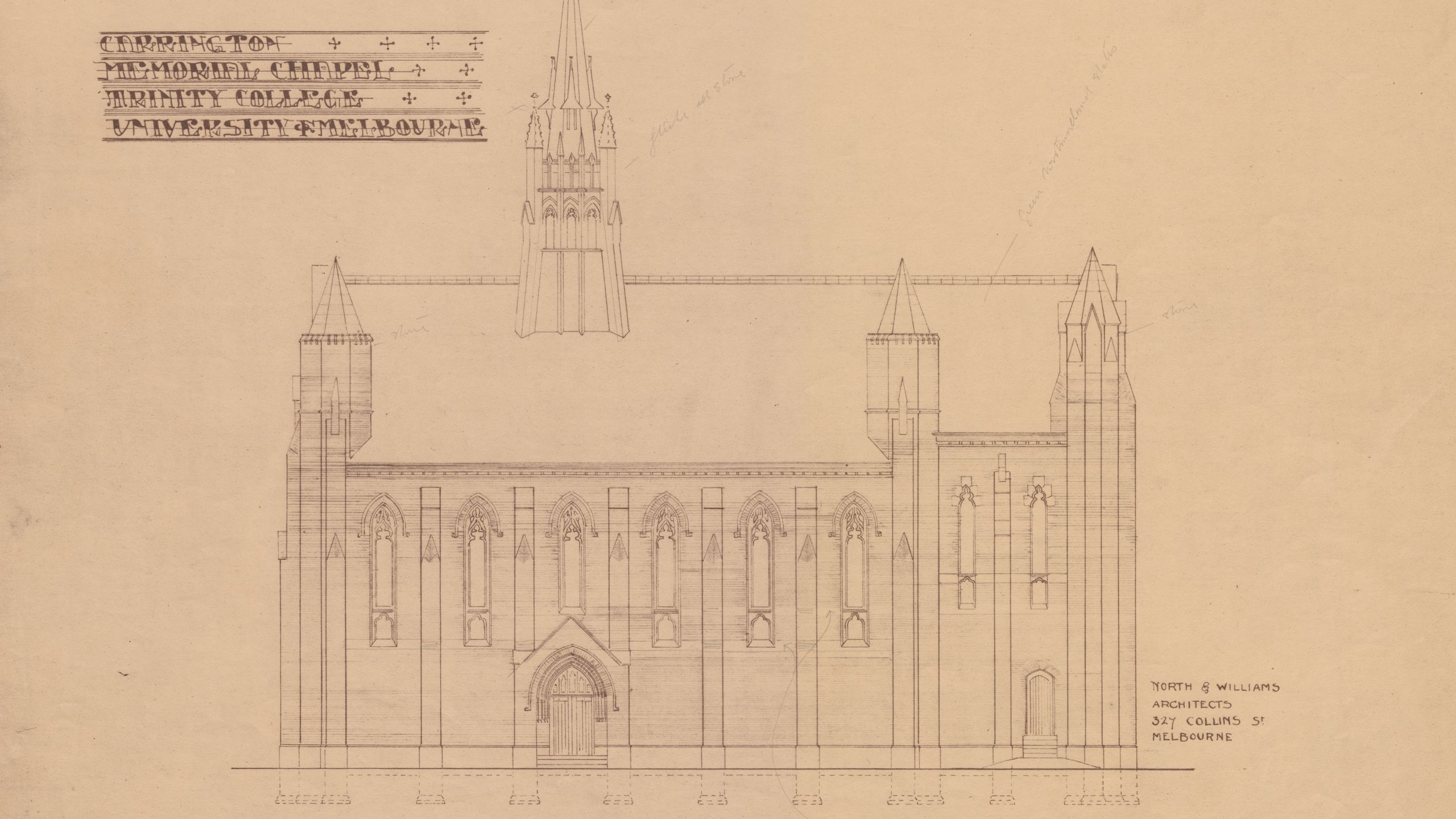 Trinity College Chapel, sketch designs, c. 1911