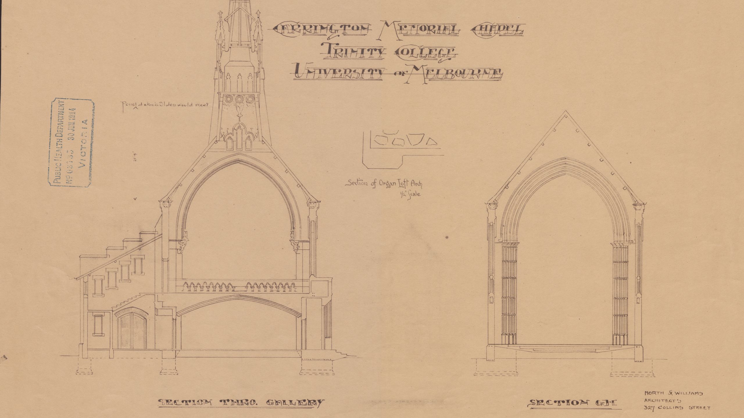 Trinity College Chapel, sketch designs, c. 1911