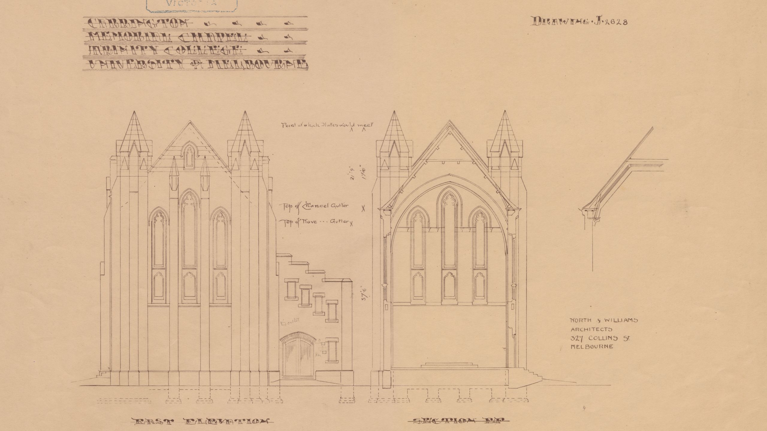 Trinity College Chapel, sketch designs, c. 1911