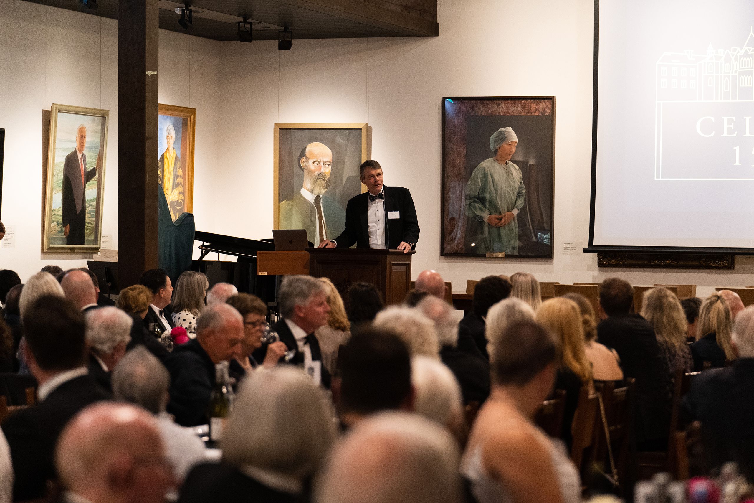 Warden Ken Hinchcliff address the crowd at the Founders and Benefactors dinner.