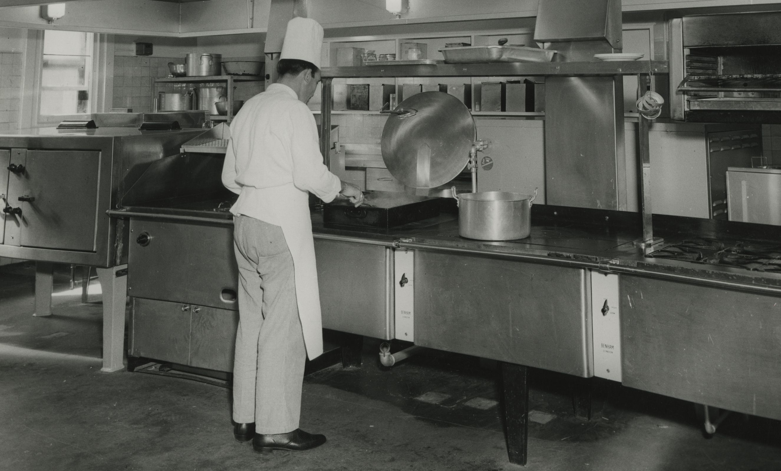 College staff in the newly renovated kitchen, c.1962